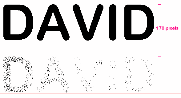 Text DAVID lightly sprayed.